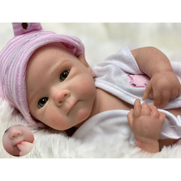🆕12 inch Realistic Newborn Full Boby Silicone Bettie-Open Mouth Baby Doll Girl - Picture 4 of 11